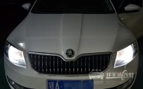 新款斯柯达明锐 大灯改装欧标Q5双光透镜、新款飞利浦XV氙气灯泡、法雷奥安定器