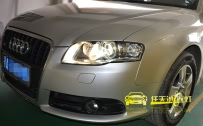 奥迪A4 改装新款博世21点双光透镜、全新飞利浦D1S 4200K氙气灯泡