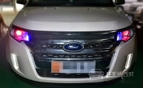 福特锐界 大灯改装全新海拉5双光透镜、全新飞利浦XV 4800K灯泡、博世安定、红色恶魔眼