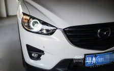 马自达CX-5  车灯改装欧标小糸Q5双光透镜、飞利浦XV 4800K氙气灯泡、白色光导天使眼