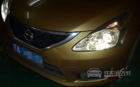 日产骐达 车灯改装小糸原厂Q5透镜、全新飞利浦D1S氙气灯泡、原装安定器、雾灯黄金眼