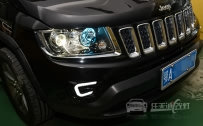 Jeep指南者 车灯改装原厂小糸Q5双光透镜、全新飞利浦D1S氙气灯泡、全新法雷奥安定器