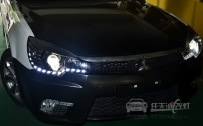 东南V3菱悦 车灯改装韩版LED双色泪眼日行灯转向灯
