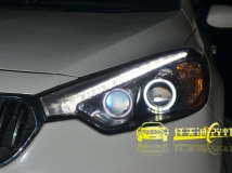 起亚K2 改装国产Q5双光透镜 光普快启安定器 雪莱特灯泡 天使眼