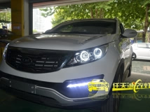 起亚智跑 改装奥迪Q5原厂小糸双光透镜 4宝马天使眼 智跑日行灯