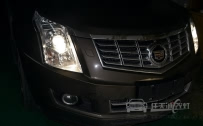 凯迪拉克SRX 大灯改装奥迪Q5小糸双光透镜、全新欧司朗D1S氙气灯泡、原装位电装安定器