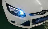 福特福克斯 车灯升级小糸Q5双光透镜、飞利浦XV灯泡、欧司朗安定器、ST泪眼 日行灯内芯