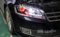 大众朗逸 大灯改装德国海拉5双光透镜、飞利浦XV灯泡、小糸D1S 安定器 恶魔眼