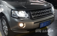 路虎神行者2 车灯改装升级海拉3双光透镜、欧司朗D1S 4300K灯泡