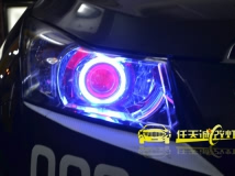 雪佛兰科鲁兹 改奥迪Q5透镜 欧司朗D3S灯泡 奥迪安定器 蓝色天使眼 红色恶魔眼