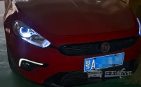 菲亚特致悦 车灯改装原厂Q5双光透镜、全新欧司朗D3S灯泡、全新法雷奥安定器、天使眼
