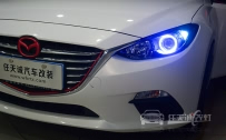 马自达昂克赛拉 大灯改装原厂小糸Q5双光透镜、全新飞利浦D1S氙气灯泡、澳兹姆安定器