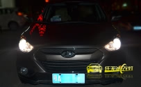 现代ix35 改装奥迪Q5原厂小糸双光透镜、欧司朗D1S灯泡、法雷奥D1S快启安定器