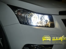 科鲁兹 改装原厂Q5双光透镜、欧司朗D1S灯泡、博世安定器、仿宝马光导天使眼