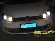 大众高尔夫6改装德国进口海拉3代双光透镜,4200K欧司朗灯泡,飞利浦安定,高尔夫6改灯