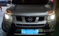 [随州改灯]日产奇骏 大灯改装原厂Q5双光透镜、全新飞利浦D1S灯泡、远光飞利浦增亮灯泡