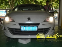 标致408 改装奥迪Q5随动双光透镜 雪莱特4300K灯泡