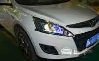 纳智捷优6 车灯改装原厂Q5双光透镜、全新飞利浦D1S灯泡、原装位小糸安定器、恶魔眼