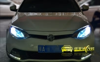 MG6改装Q5原厂双光透镜、全新飞利浦D1S氙气灯泡、博世安定器、蓝色光导天使眼