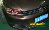 大众途安 车灯改装4透镜恶魔眼 近光全新海拉5、远光Q5透镜、欧司朗D1S灯泡、博世安定