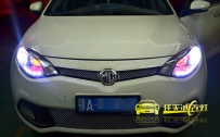 MG6改装4透镜 近光海拉6双光透镜、远光海拉5透镜、欧司朗CBI灯泡 天使眼 恶魔眼
