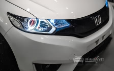 本田飞度 车灯改装上海奥迪Q5双光透镜、欧司朗D1S灯泡、澳兹姆安定器、恶魔眼、天使眼