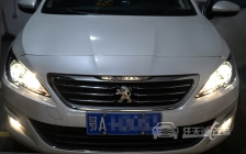标致408 车灯改装原厂欧标小糸Q5双光透镜、欧司朗D1S 4300K氙气灯泡、澳兹姆D1S安定器