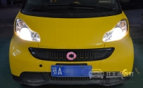 smart fortwo 车灯改装原厂Q5美标双光透镜、全新商包欧司朗CBI氙气灯泡、博世安定器