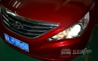 [江苏改灯]现代索八 车灯改装Q5双光透镜、全新飞利浦D1S灯泡、法雷奥安定、红色恶魔眼