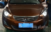 现代朗动 车灯改装奥迪Q5小糸双光透镜、雪莱特氙气灯泡、光普快启安定器、光导天使眼