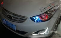 [洪湖改灯]现代朗动 车灯改装小糸原厂Q5透镜、全新欧司朗D3S氙气灯泡、欧司朗恶魔眼