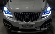 别克昂科拉 大灯改装海拉3双光透镜、全新欧司朗D3S灯泡、法雷奥安定器、泪眼、恶魔眼